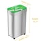Hls Commercial 21 Gal/ 80 Liter Rectangular Stainless Steel Open Top Compost Bin w/ Wheels and Dual Odor Filters HLS21UOTMCOP - alternate 3